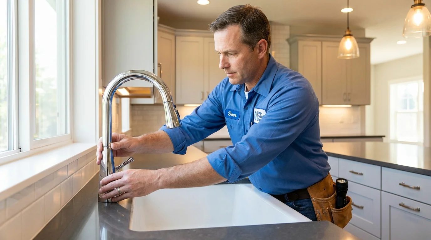 Kitchen faucet installation by Johns Plumbing LLC in Laurel Hill